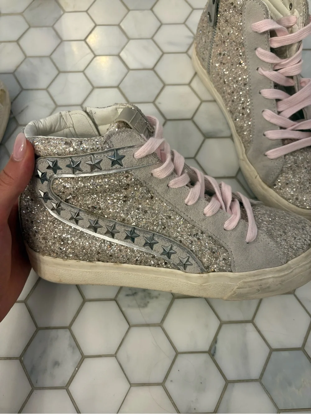 Vintage Havana Hailey high top glitter sneakers